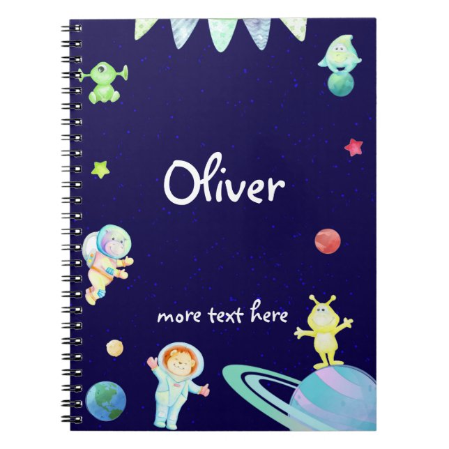Cuaderno Astronauta espacial niños portátil personalizado (Frente)