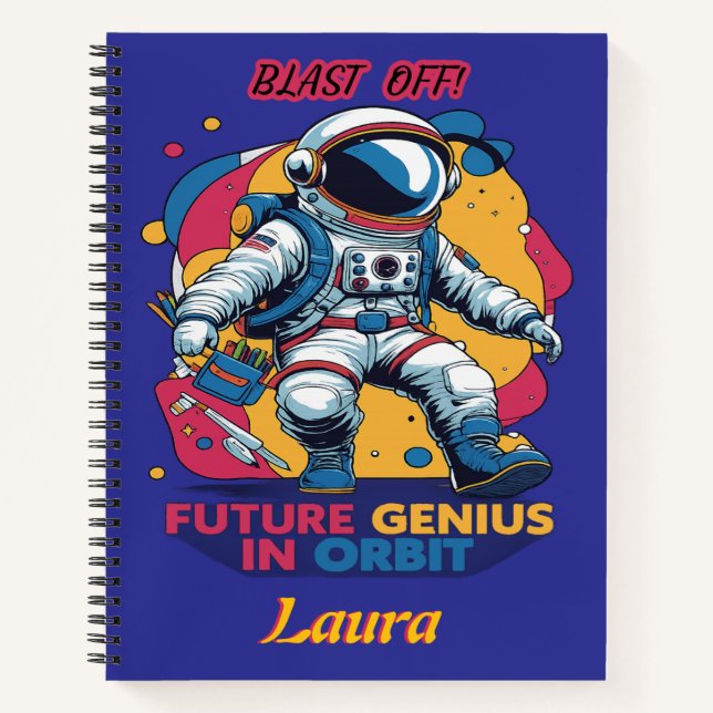 Cuaderno Astronauta  Genio Futuro en Órbita (Anverso)