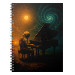 Cuaderno Astronauta juega al piano en realidad dividida - s