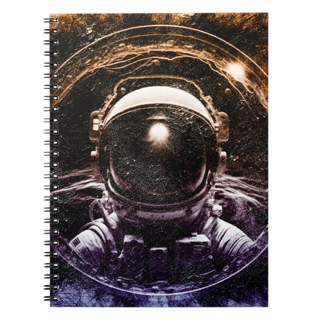 Cuaderno Astronauta moderna y colorida en el espacio (Frente)