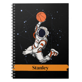 Cuaderno Astronauta negro lindo espacio exterior Galaxia Ba