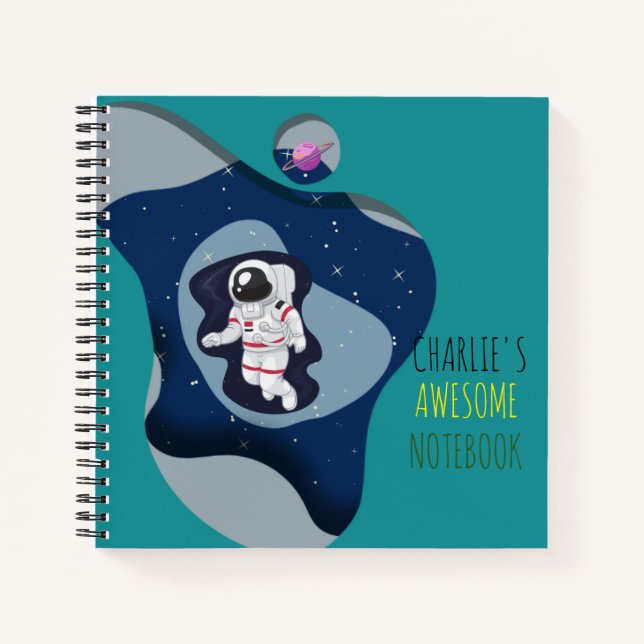 Cuaderno Astronauta niño personalizado (Anverso)