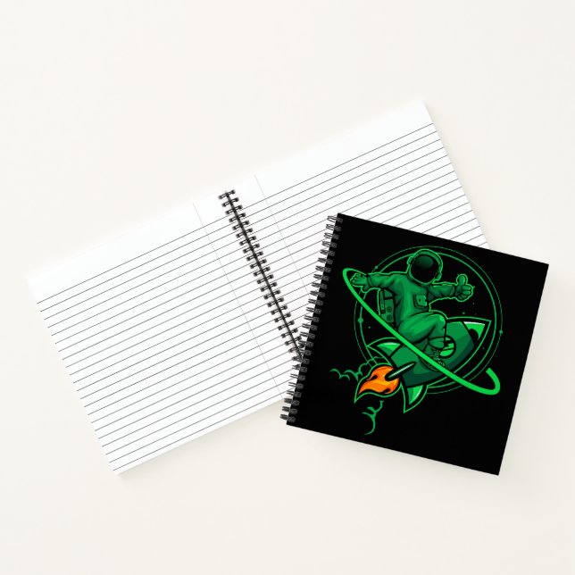 Cuaderno Astronauta Sobre Un Cohete Alrededor De La Obra De (Interior)