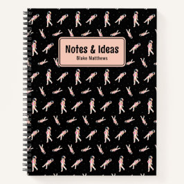 Cuaderno Astronautas de Guay flotando en equipo portátil Pe