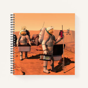 Cuaderno Astronautas Instalando Equipo Meteorológico En Mar