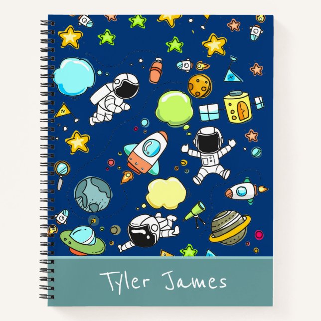 Cuaderno Astronautas Planetas Espacio Para Niños (Anverso)