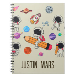 Cuaderno Astronautas y Planetas Personalizados De Regreso a