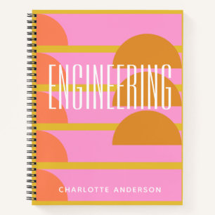 Cuaderno Asunto de grafo geométrico personalizado con colo