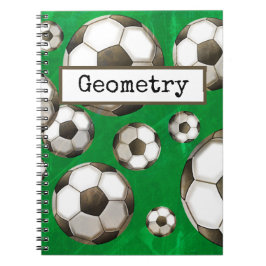 Cuaderno Asunto de las bolas de fútbol verde de campo de fú