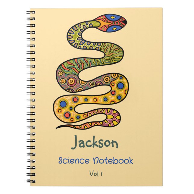 Cuaderno Asunto escolar con nombre de serpiente gráfica (Frente)