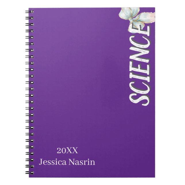 Cuaderno Asunto Escolar de Texto Vertical Lila Minimalista (Frente)