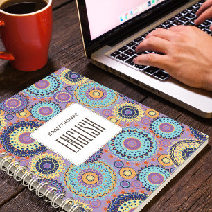 Cuaderno Asunto escolar Morado Personalizado Moderno