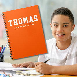 Cuaderno Asunto escolar personalizado simple Naranja