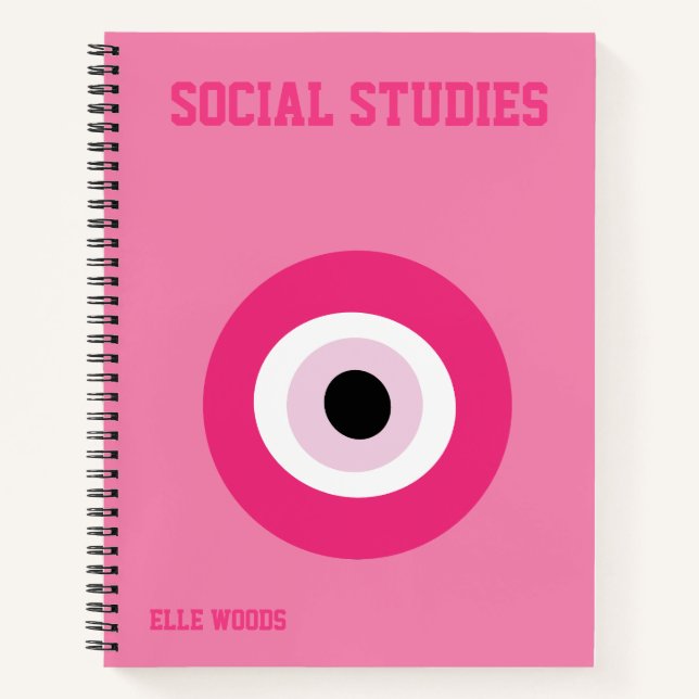 Cuaderno Asunto Escolar Rosa Elegante y Actual (Anverso)