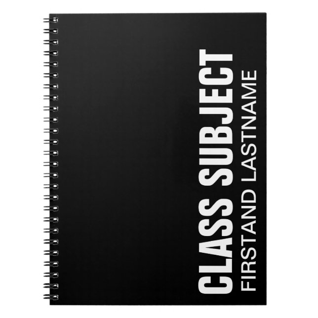 Cuaderno Asunto negro personalizado (Frente)