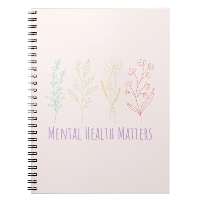 Cuaderno Asuntos de salud mental | Cita Florals Peach Candy (Frente)