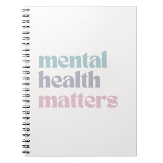 Cuaderno Asuntos de salud mental | Cita retro Gris francés