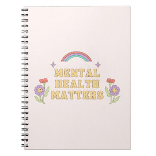 Cuaderno Asuntos de salud mental   Groovy Rainbow Peach Can
