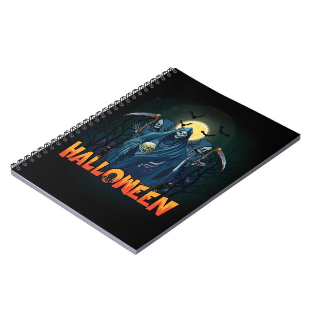 Cuaderno Asustada Noche de Skeleton Halloween, mi estado de (Lado Izquierdo)