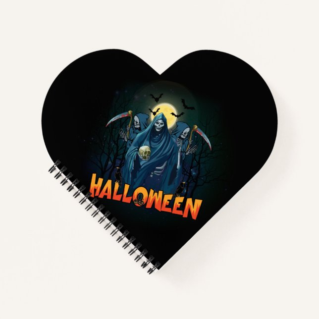 Cuaderno Asustada Noche de Skeleton Halloween, mi estado de (Anverso)