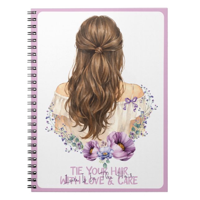 Cuaderno Ata tu cabello con amor y cuidado Boutique Floral (Frente)