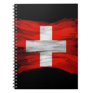 Cuaderno Ataque de pincel de bandera de Suiza, bandera naci