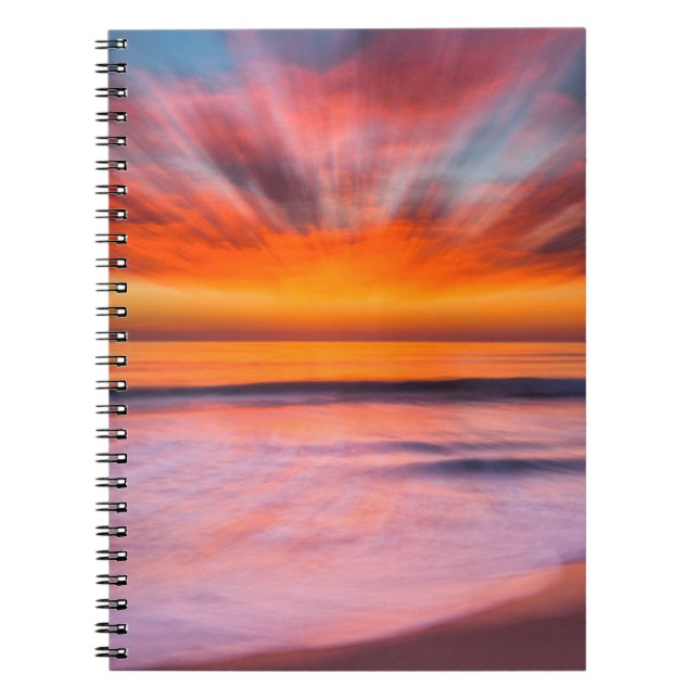 Cuaderno Atardecer abstracto de la playa Tamarack (Frente)