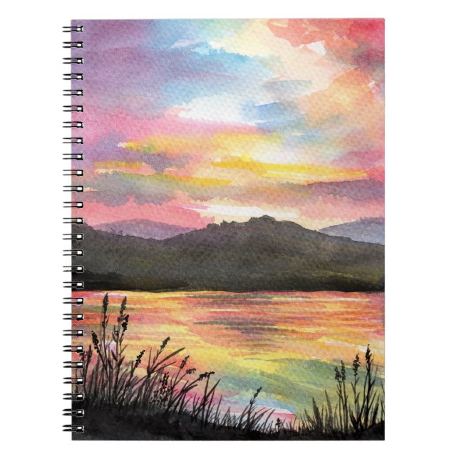 Cuaderno Atardecer al borde del lago (Frente)
