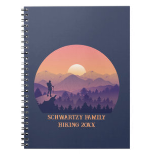 Cuaderno Atardecer de montaña violeta morada de montaña