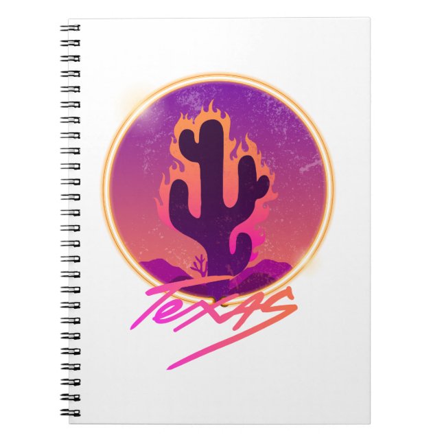 CUADERNO ATARDECER DE NEÓN DE CACTUS (Frente)