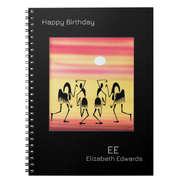 Cuaderno Atardecer de oro, cumpleaños de baile de descanso (Frente)