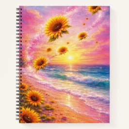 Cuaderno Atardecer de Paz Infinita: Girasoles Mágicos 
