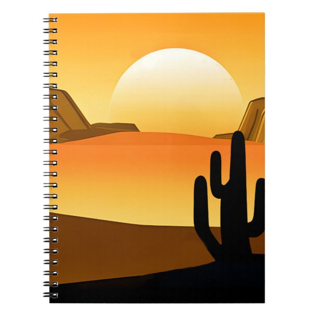 Cuaderno Atardecer del desierto del suroeste con mesas (Frente)
