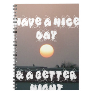 Cuaderno Atardecer dorado con buenos deseos de día y noche