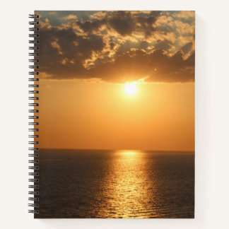 Cuaderno Atardecer dorado en el mar - fotografía Pakifoto