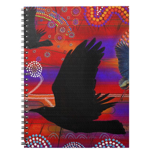 Cuaderno Atardecer en el lago Wendouree Arte aborigen austr (Frente)