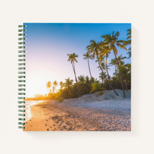 Cuaderno Atardecer en la playa tropical República Domini