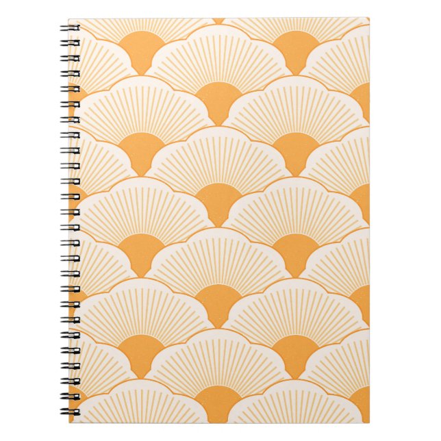 Cuaderno Atardecer, naranja tonal, textura de hormigón (Frente)