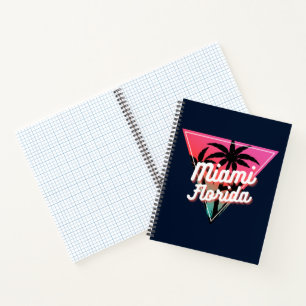 Cuaderno Atardecer Neon Retro Palmeras Miami Florida