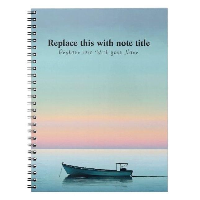 Cuaderno Atardecer oceánico personalizado (Frente)