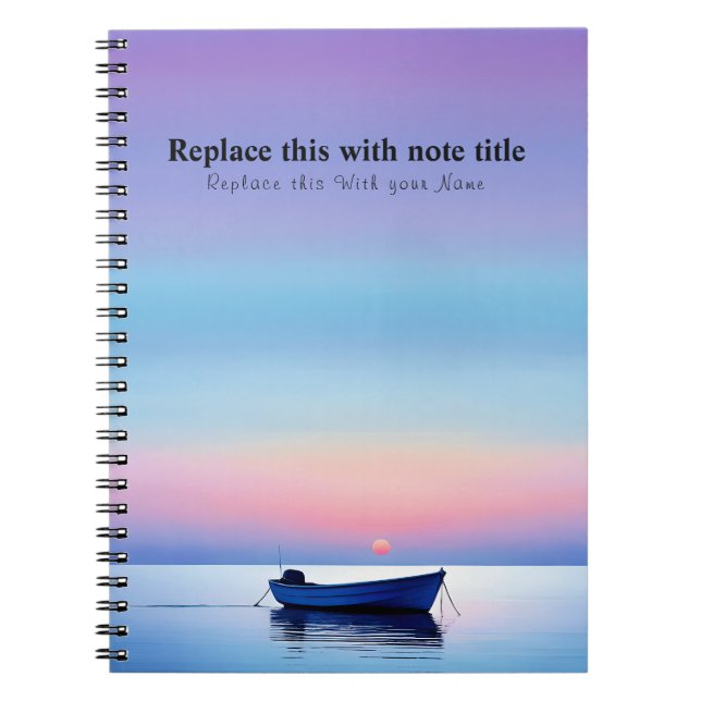 Cuaderno Atardecer oceánico personalizado (Frente)