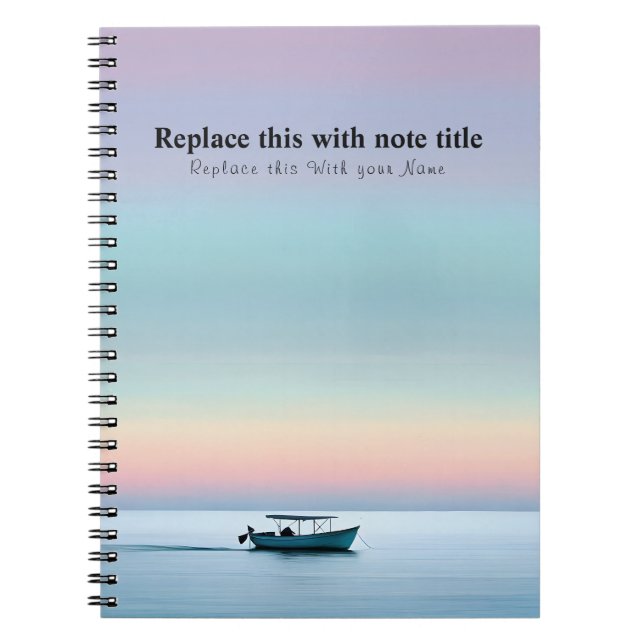 Cuaderno Atardecer oceánico personalizado (Frente)