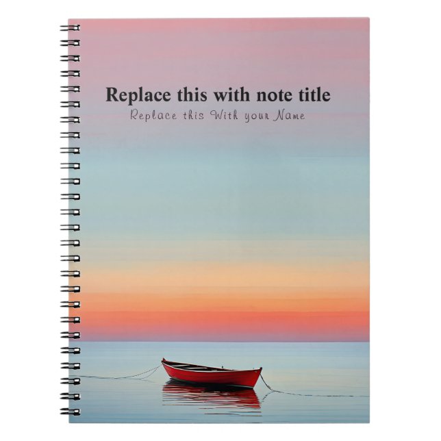 Cuaderno Atardecer oceánico personalizado (Frente)