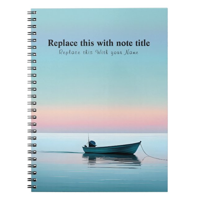 Cuaderno Atardecer oceánico personalizado (Frente)