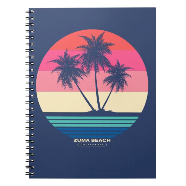 Cuaderno Atardecer Retro Palmeras Zuma Beach (Frente)