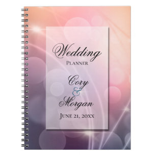 Cuaderno Atardecer Romántico Color Moderno Bokeh Boda