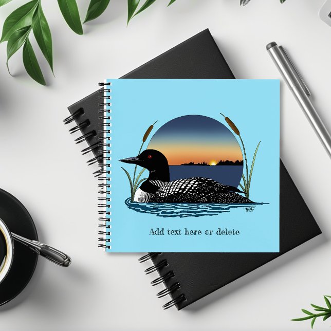 Cuaderno Atardecer Sereno del Somorgujo Común en Lago de Vi (Subido por el creador)