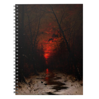 Cuaderno Atardecer sobre el bosque de invierno por Heinrich