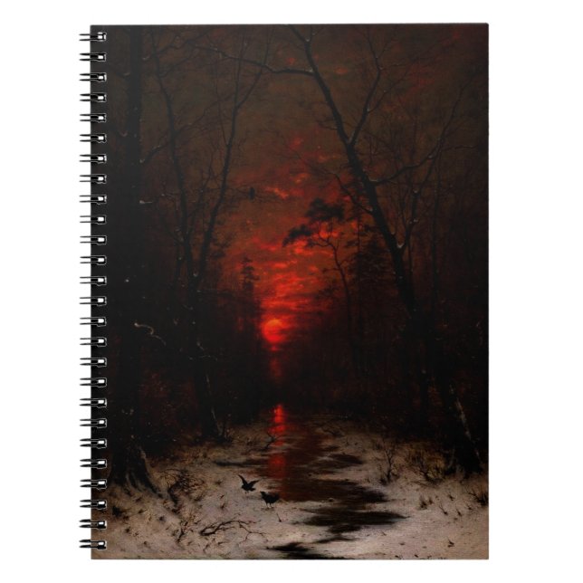 Cuaderno Atardecer sobre el bosque de invierno por Heinrich (Frente)