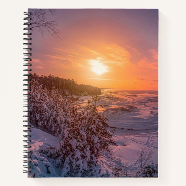 Cuaderno Atardecer sobre la costa del mar de nieve (Anverso)
